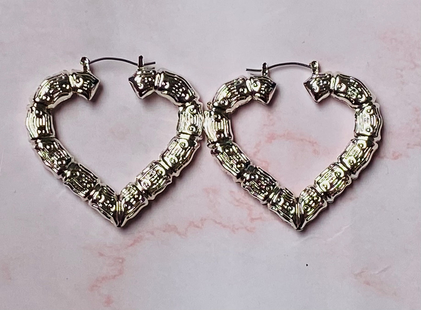 "HEART BREAKER" (SILVER) Bamboo Earrings